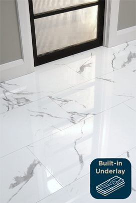 Gloss Calacatta Marble - Rigid Vinyl Click