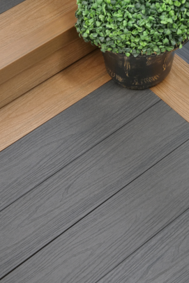 Teak / Dark Grey Co-Ex Composite Decking 3.6m Length
